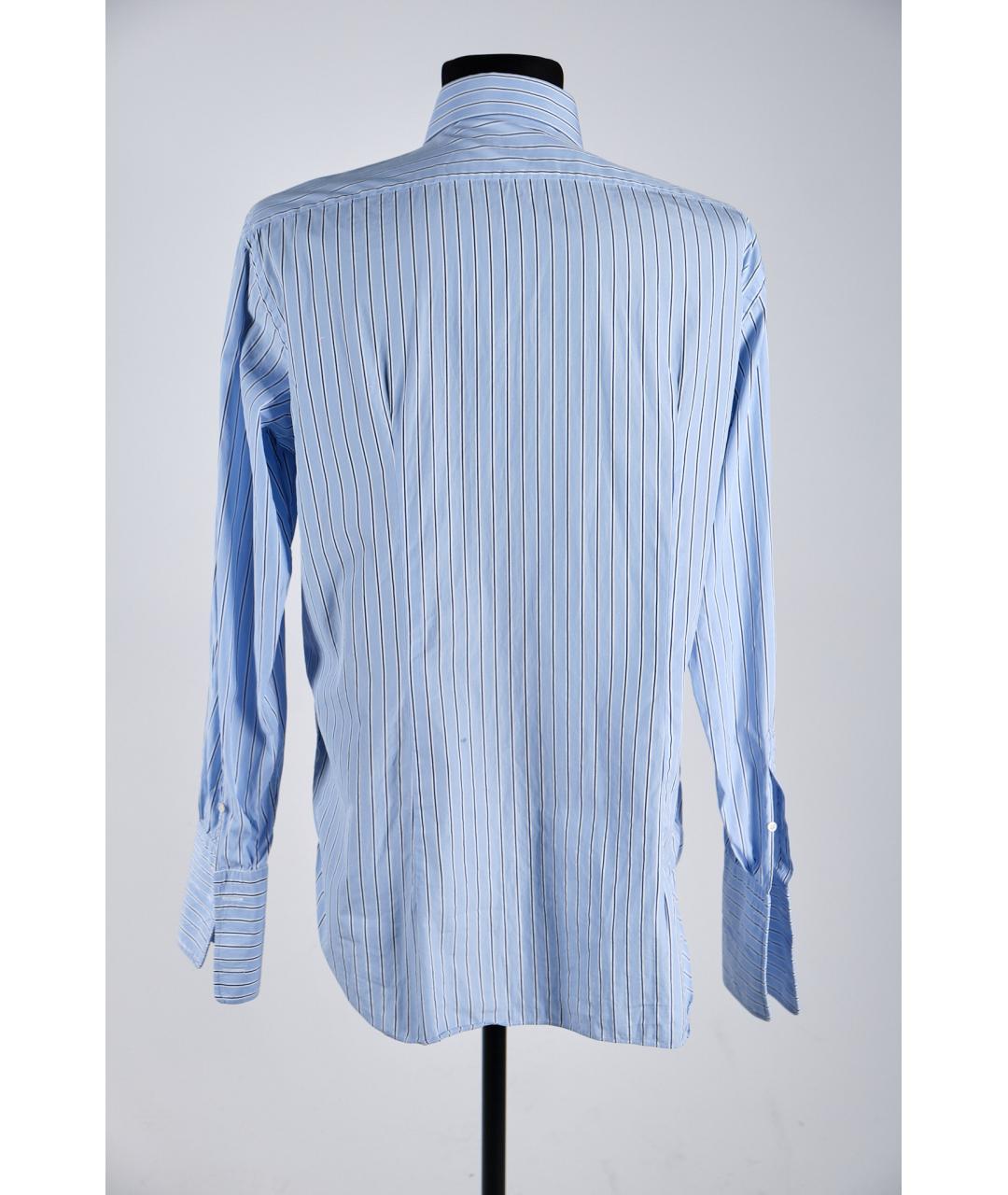 KITON Голубая хлопковая классическая рубашка, фото 2