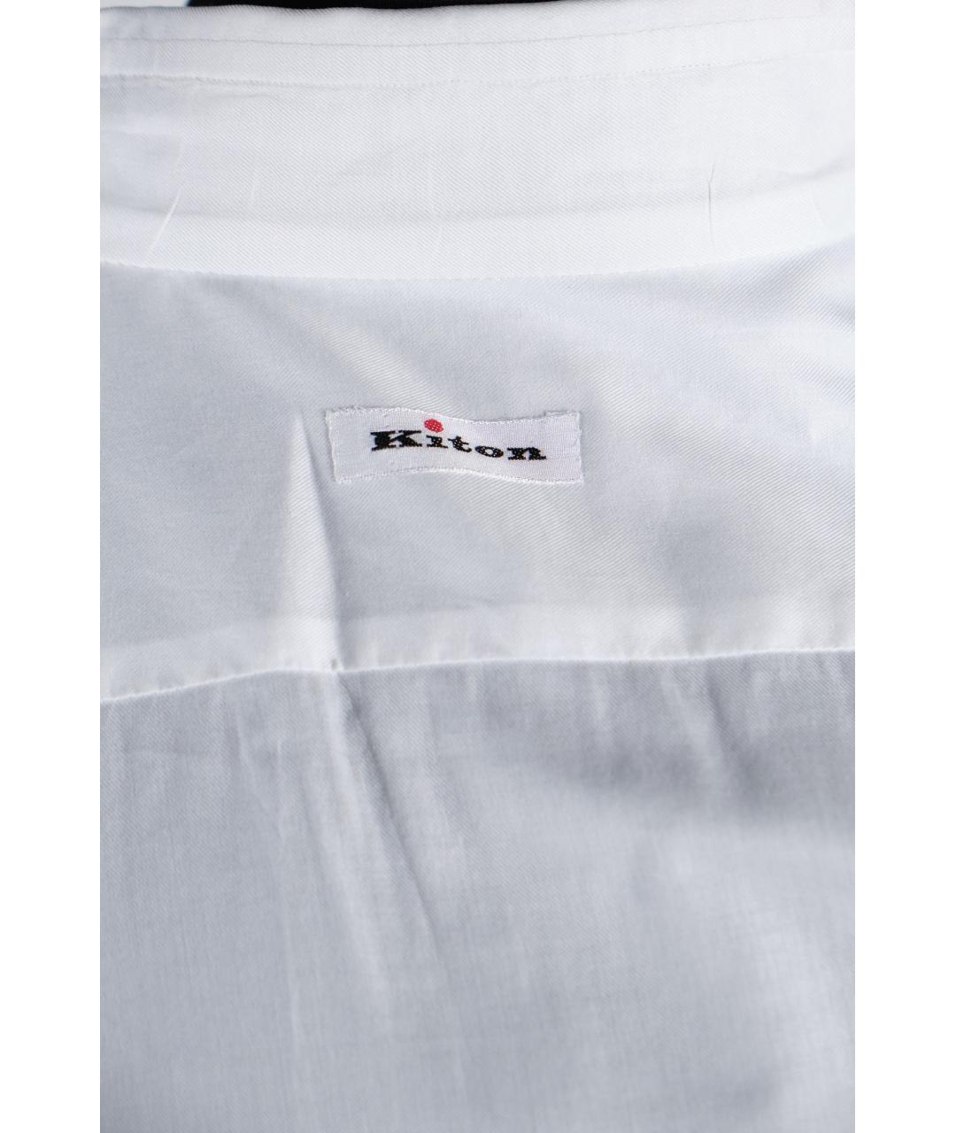 KITON Белая хлопковая классическая рубашка, фото 3