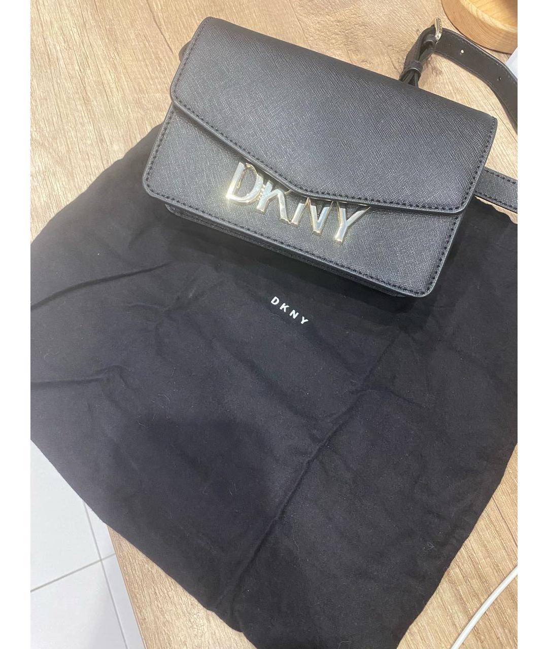DKNY Черная поясная сумка из искусственной кожи, фото 5