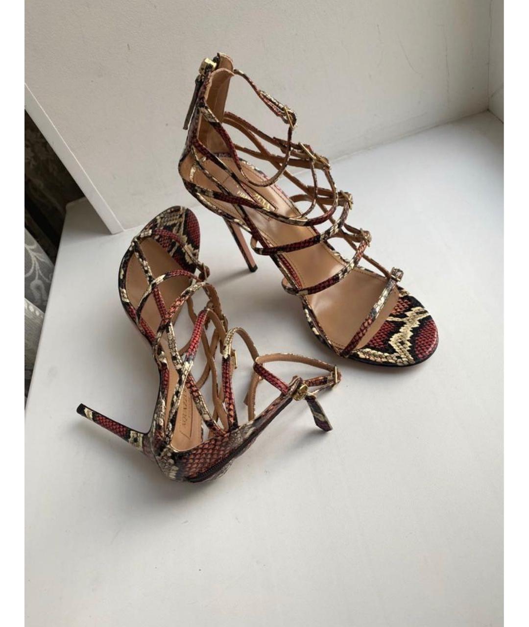 AQUAZZURA Босоножки из экзотической кожи, фото 3