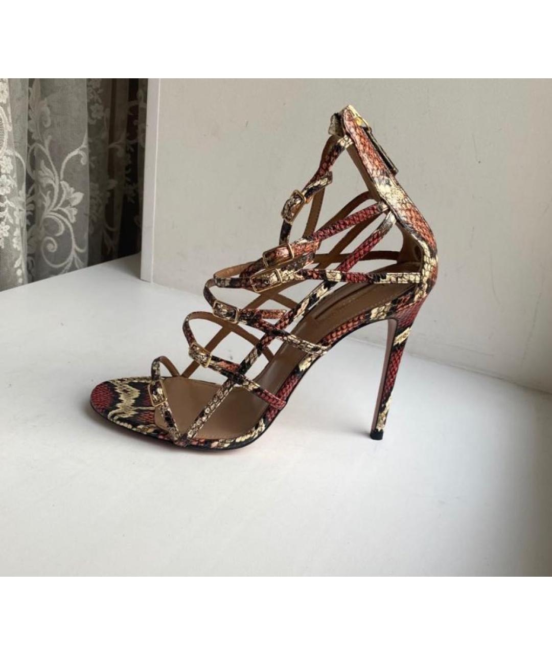 AQUAZZURA Босоножки из экзотической кожи, фото 5