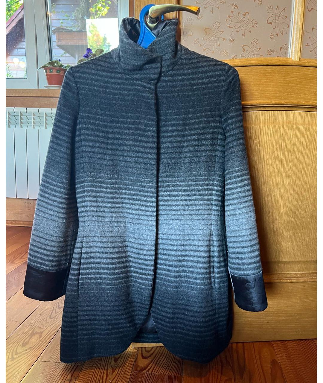 EMPORIO ARMANI Антрацитовое шерстяное пальто, фото 7