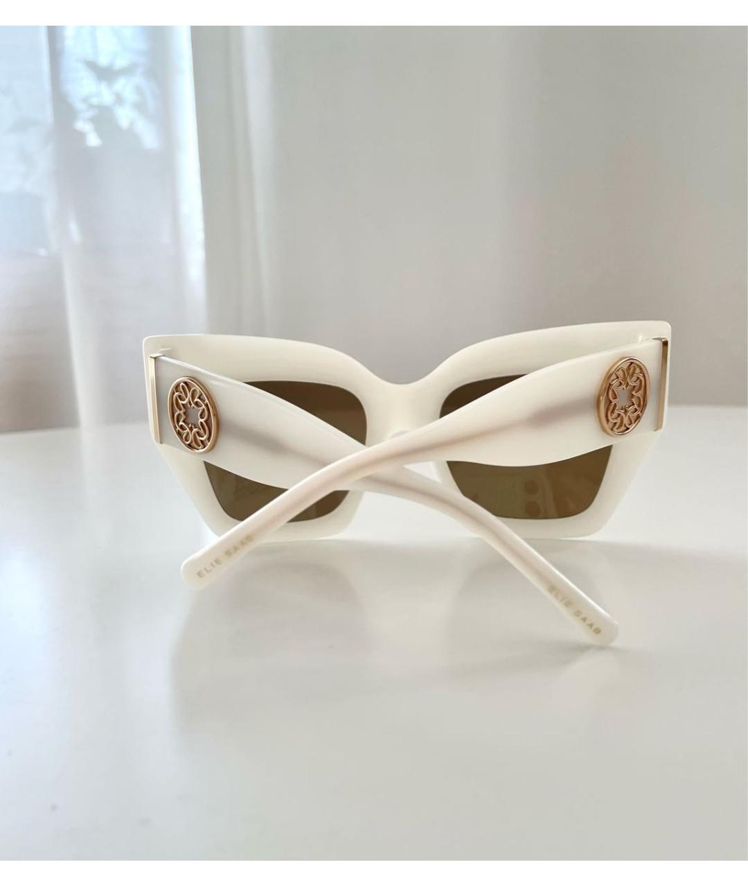 ELIE SAAB Белые пластиковые солнцезащитные очки, фото 7