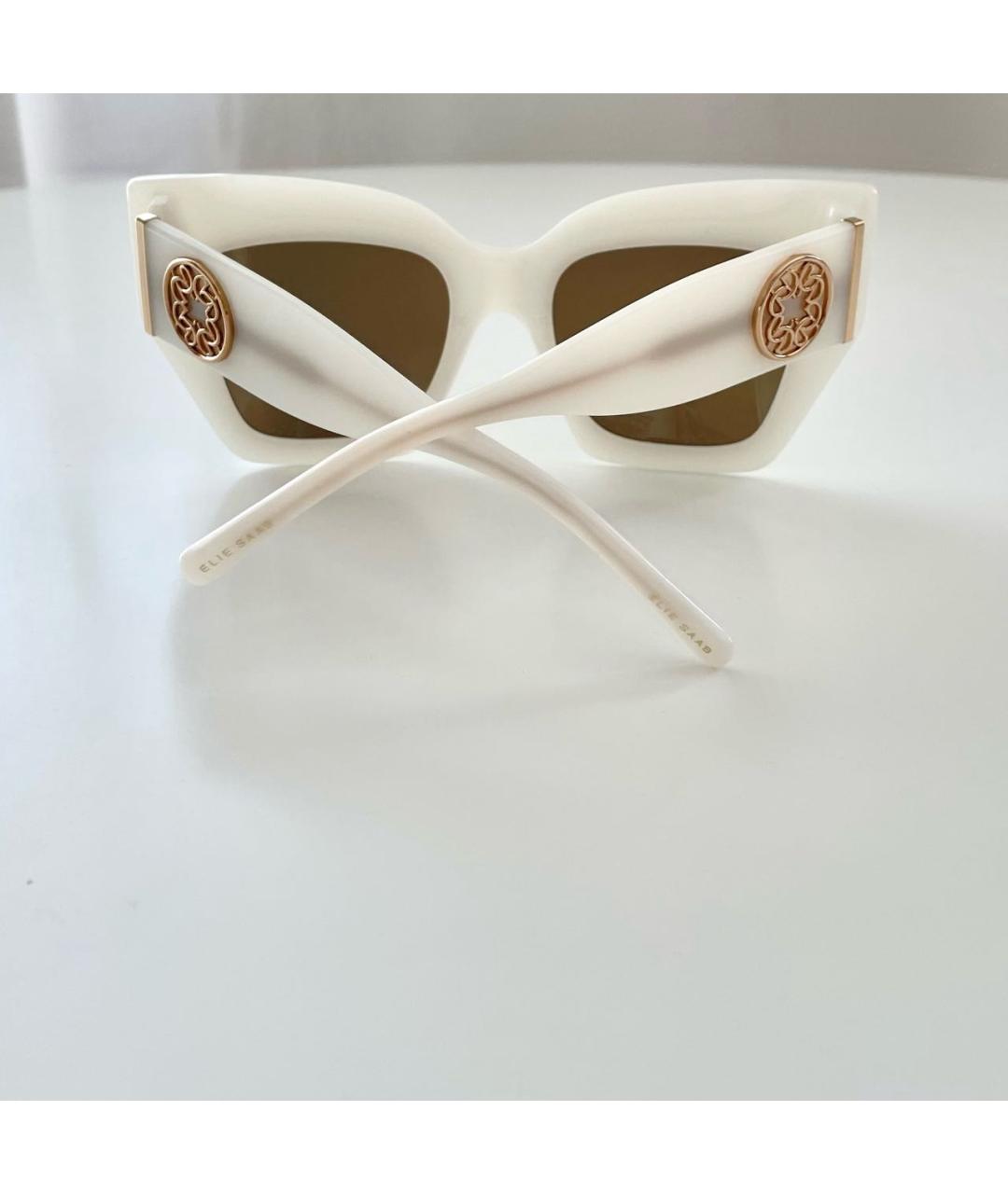 ELIE SAAB Белые пластиковые солнцезащитные очки, фото 5