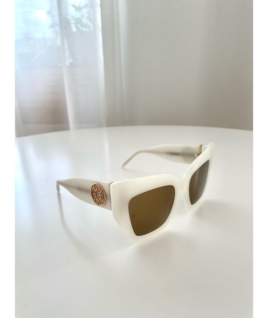ELIE SAAB Белые пластиковые солнцезащитные очки, фото 3