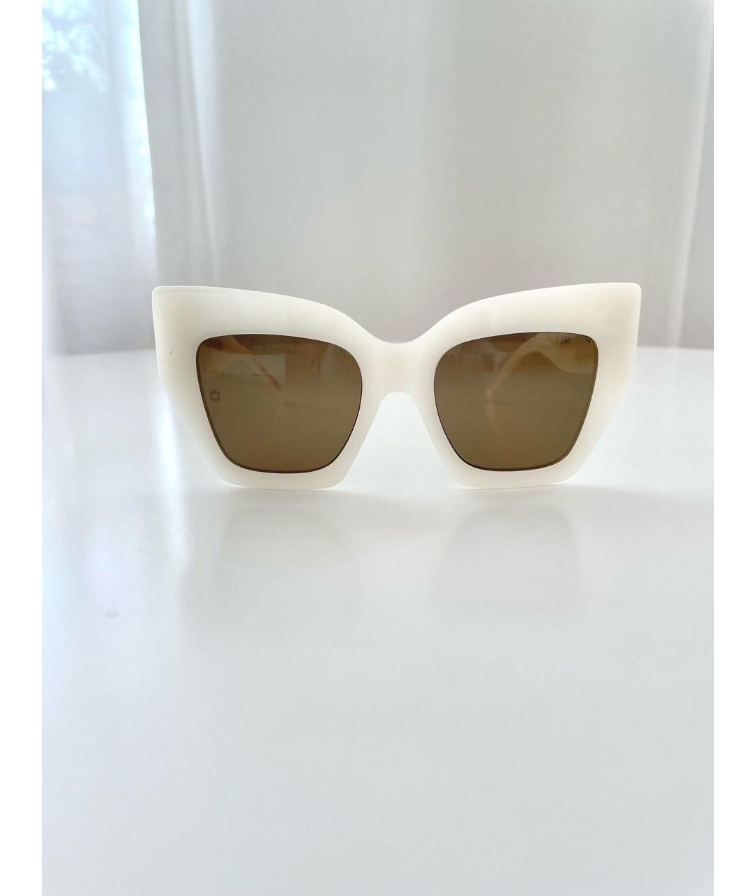 ELIE SAAB Белые пластиковые солнцезащитные очки, фото 2