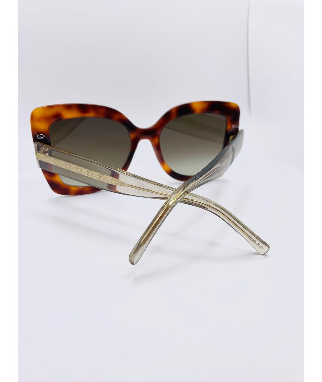 ELIE SAAB Коричневые пластиковые солнцезащитные очки, фото 8