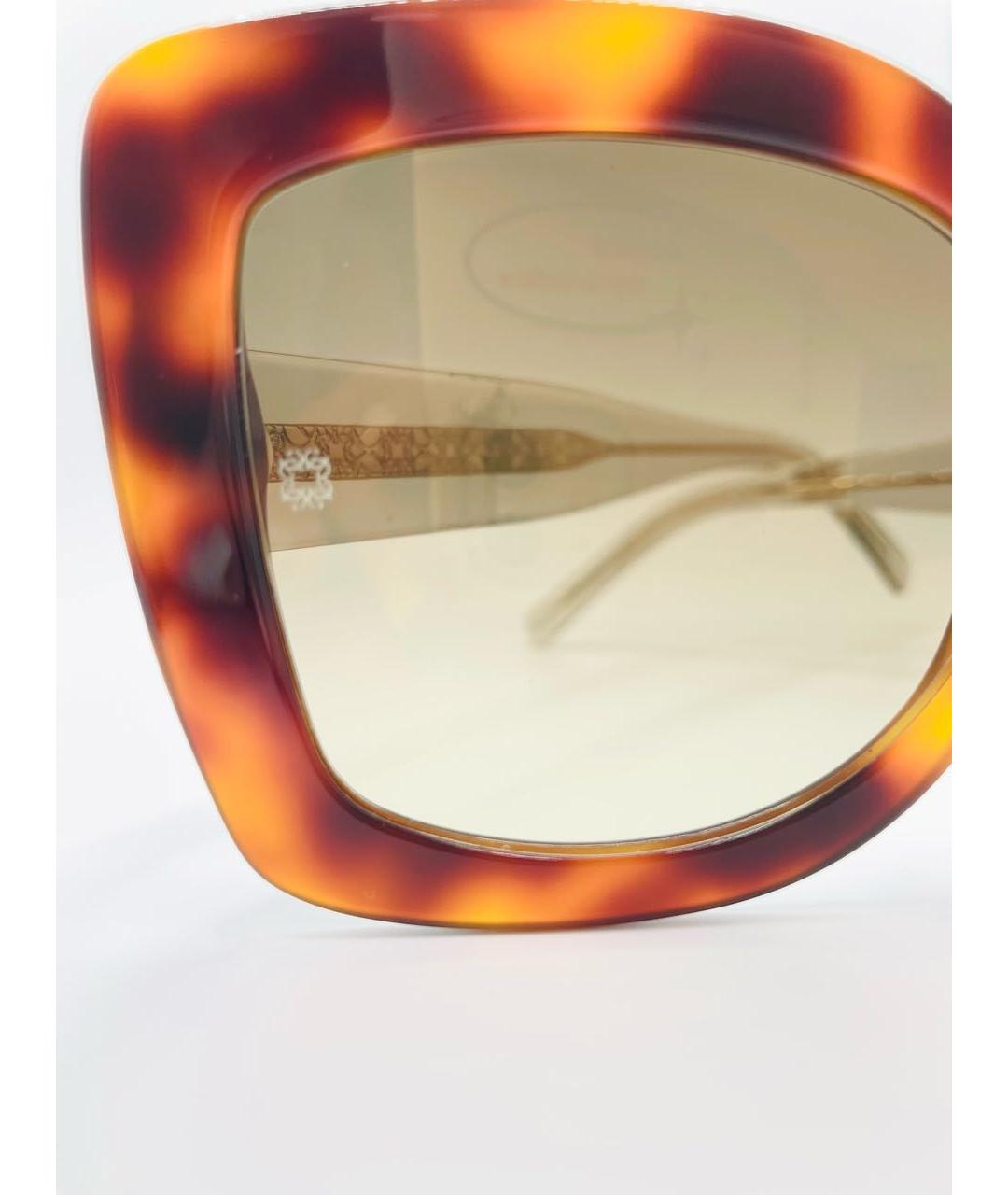 ELIE SAAB Коричневые пластиковые солнцезащитные очки, фото 7