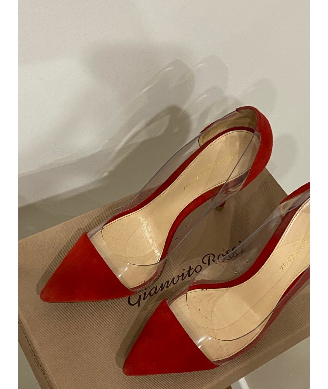 GIANVITO ROSSI Красные замшевые туфли, фото 5