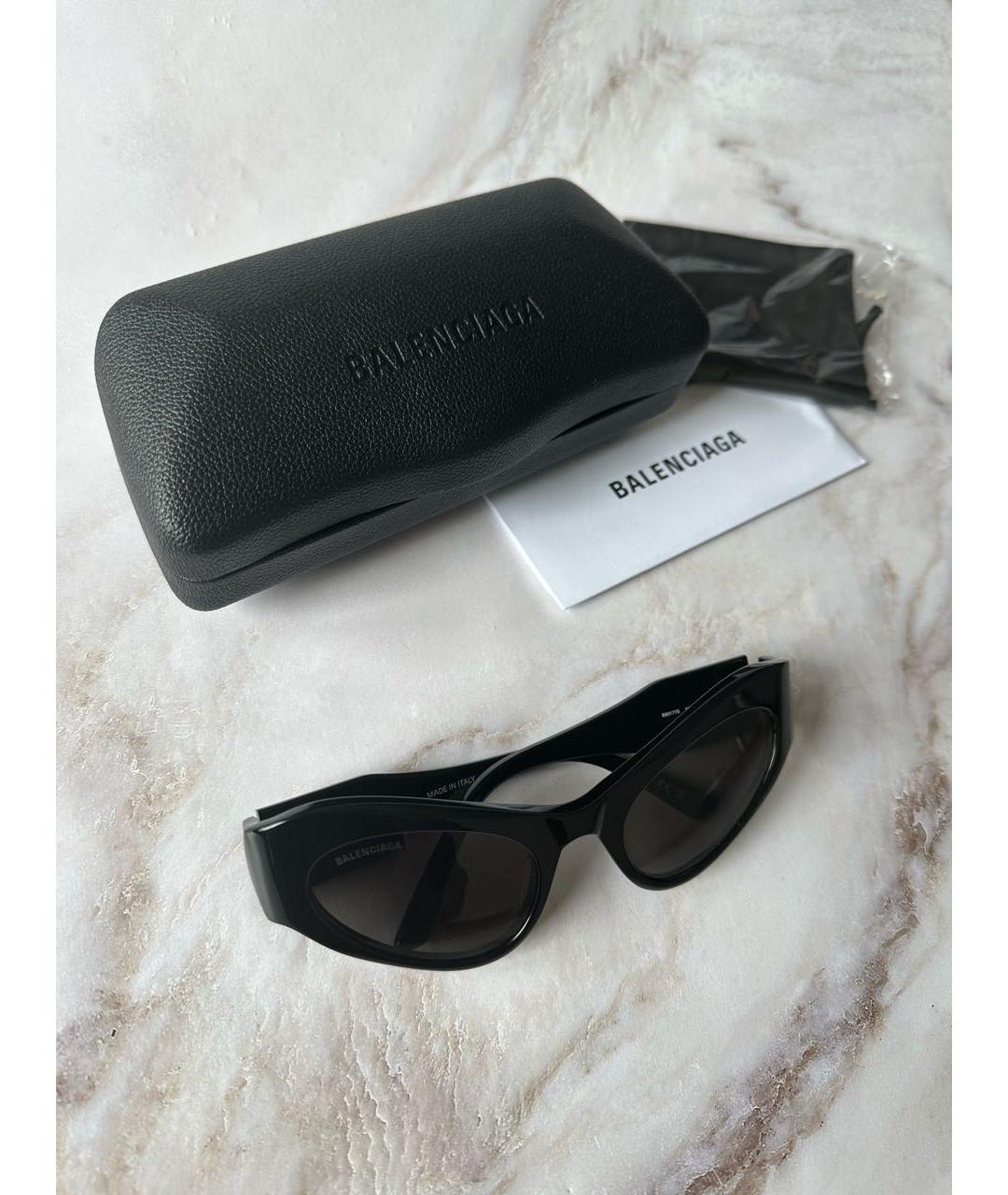 BALENCIAGA Черные пластиковые солнцезащитные очки, фото 8