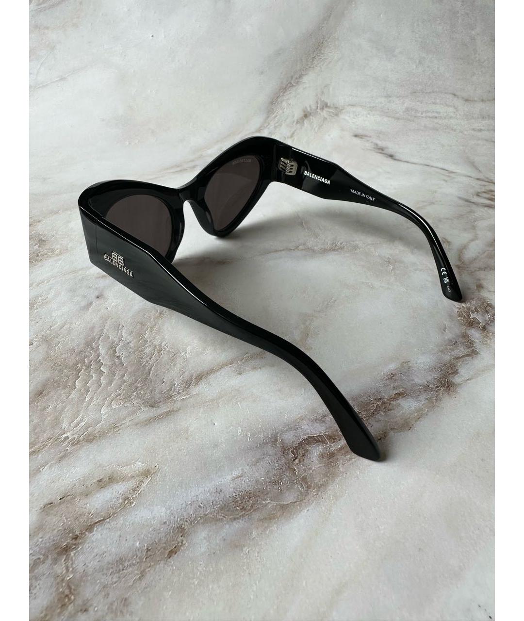 BALENCIAGA Черные пластиковые солнцезащитные очки, фото 4