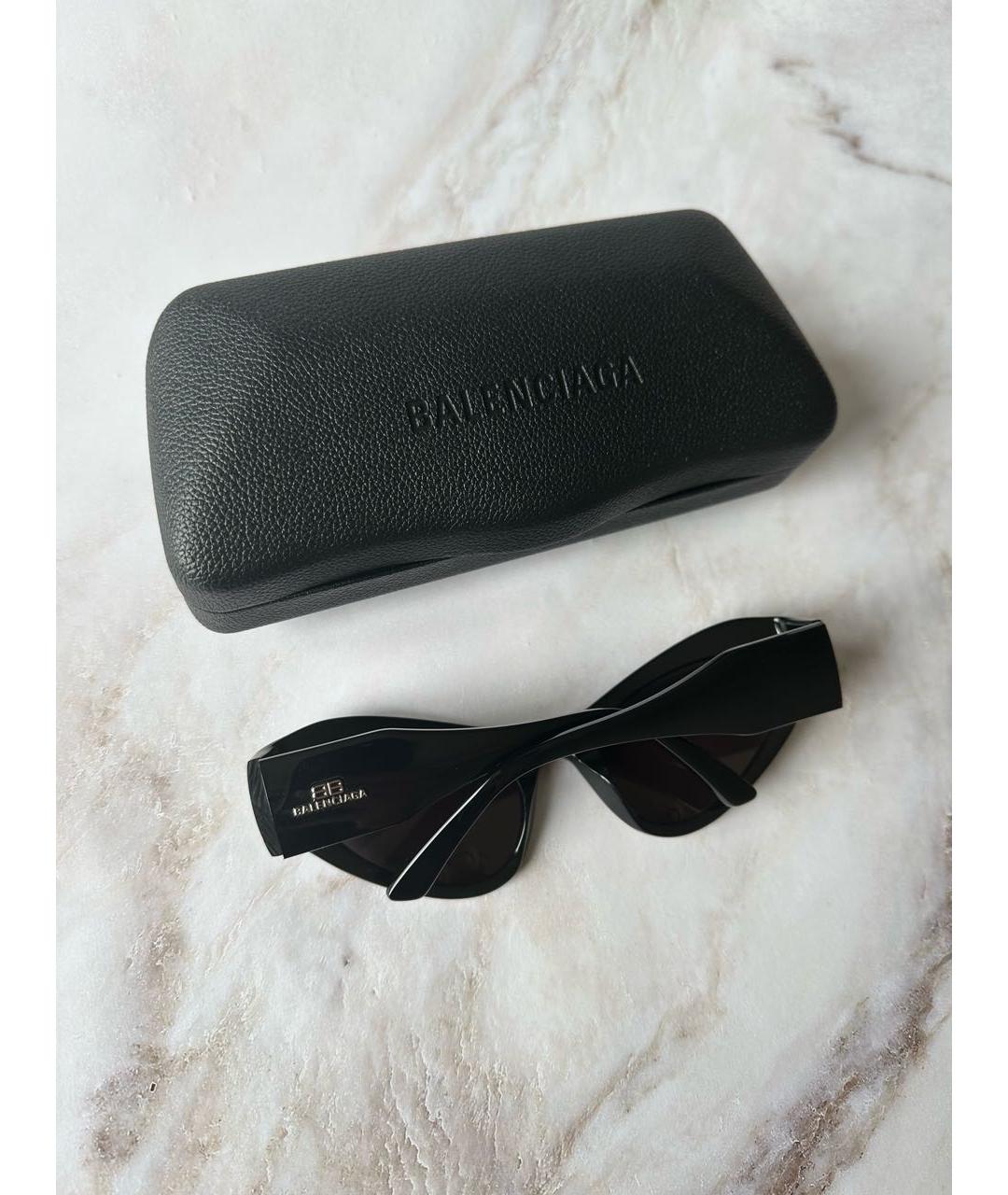 BALENCIAGA Черные пластиковые солнцезащитные очки, фото 2