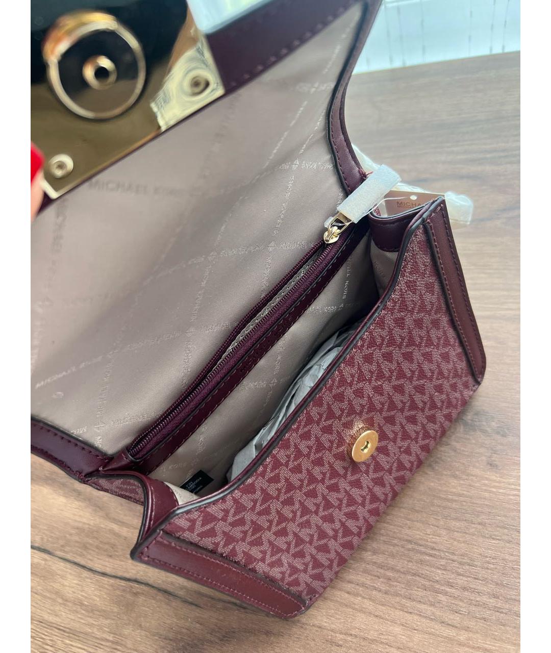 MICHAEL KORS Бордовая сумка через плечо из искусственной кожи, фото 4