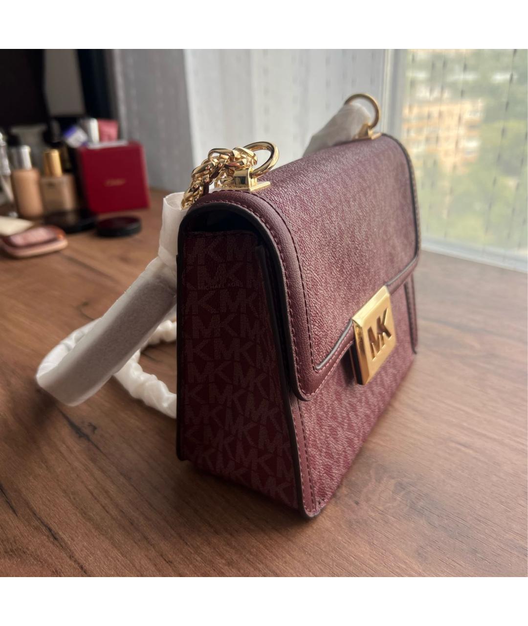 MICHAEL KORS Бордовая сумка через плечо из искусственной кожи, фото 2