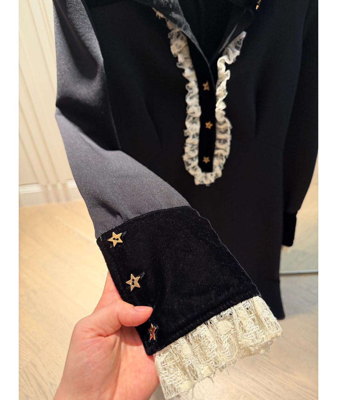 PHILOSOPHY DI LORENZO SERAFINI Черное бархатное вечернее платье, фото 2