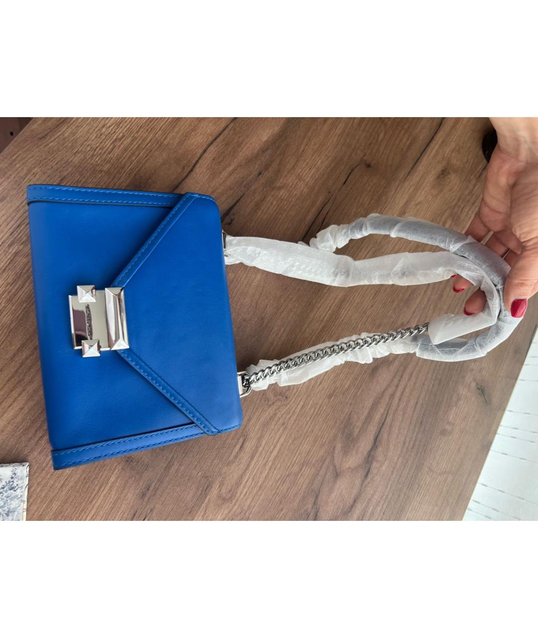 MICHAEL MICHAEL KORS Синяя сумка через плечо из искусственной кожи, фото 7