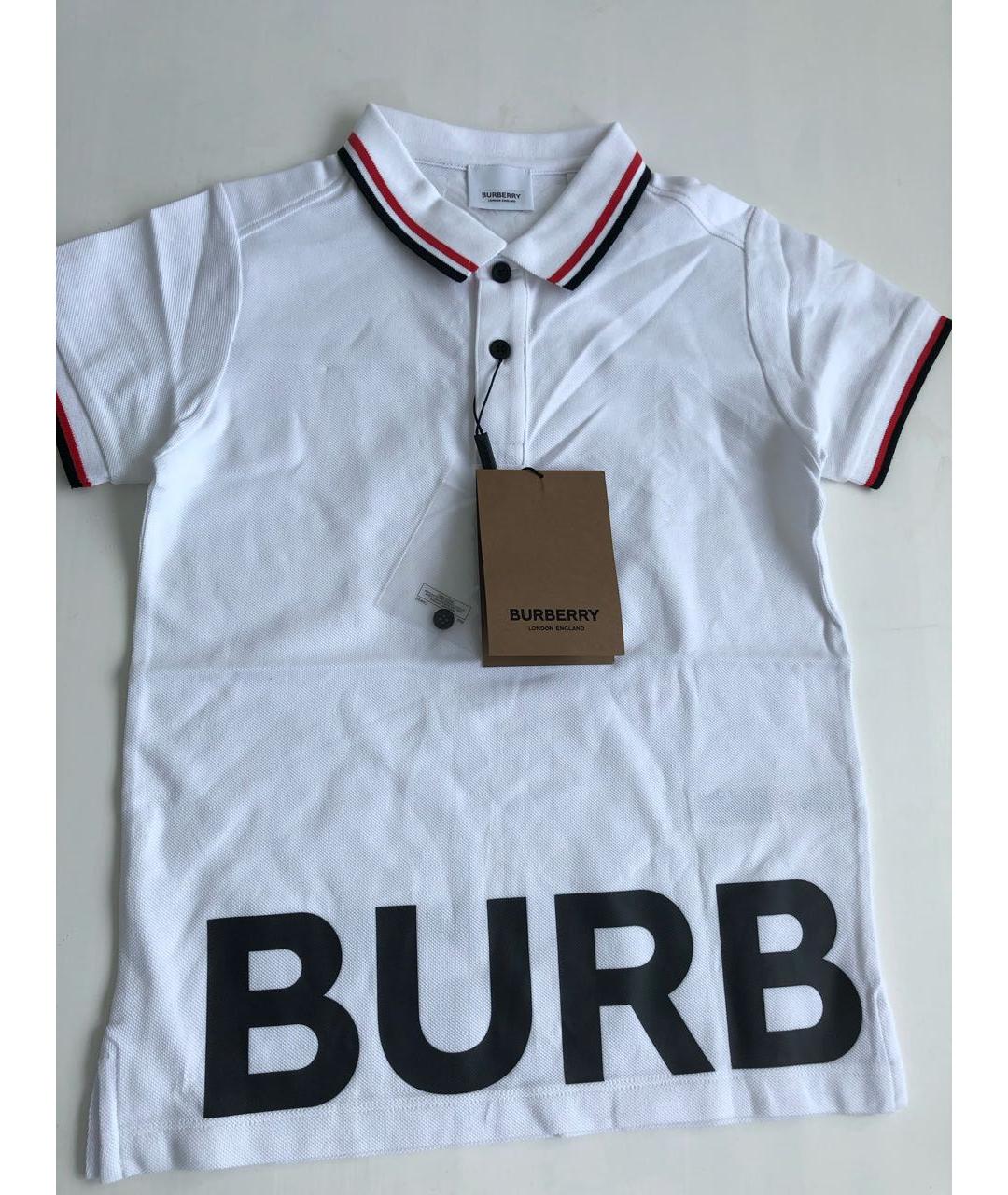 BURBERRY Белая хлопковая детская футболка, фото 2