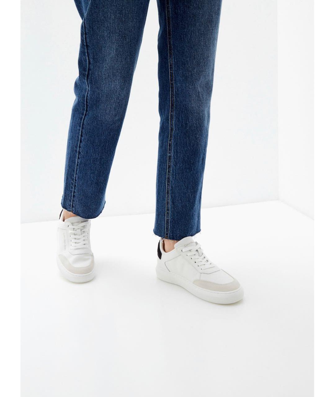 CALVIN KLEIN Белые кожаные кеды, фото 2