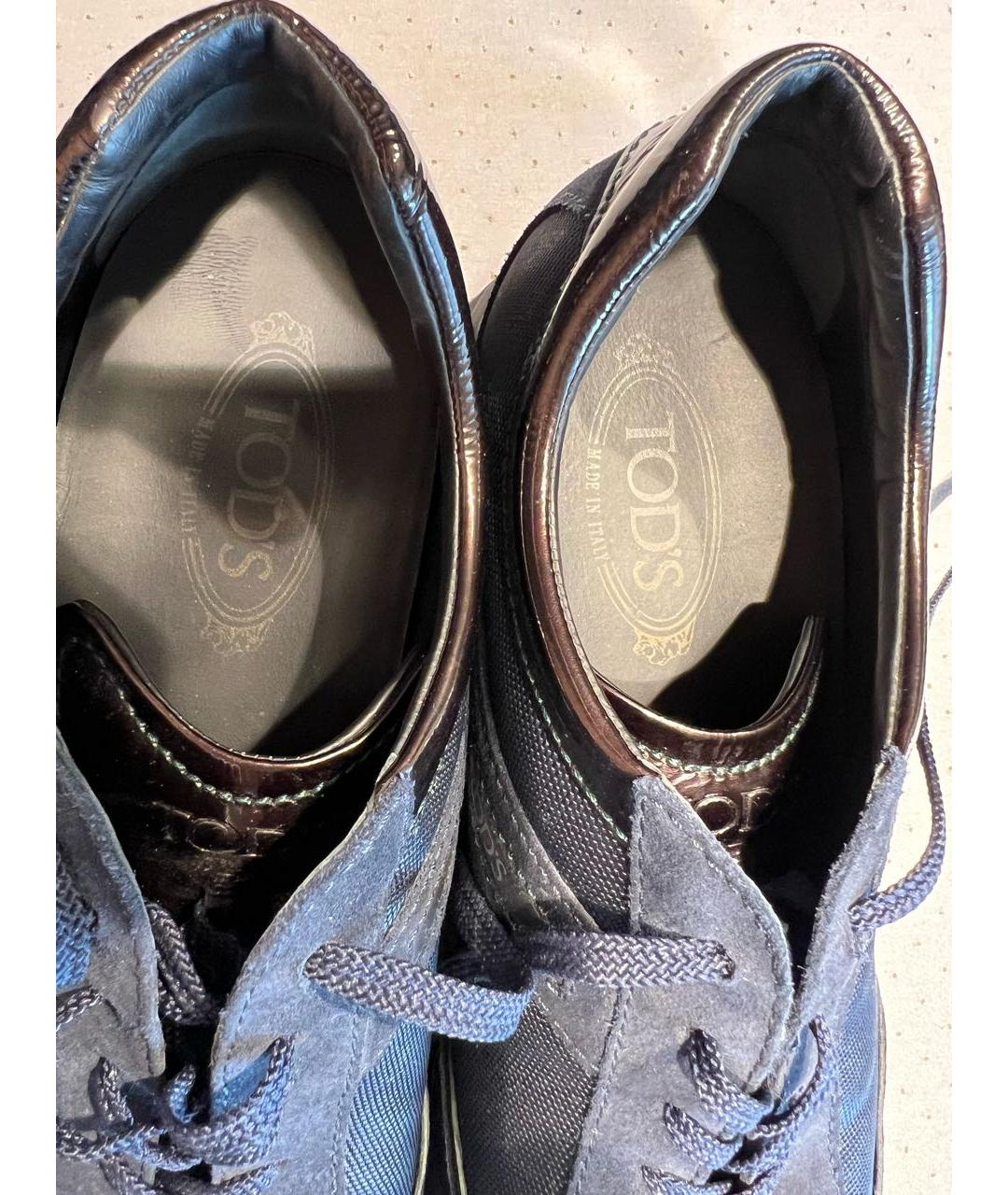 TOD'S Темно-синие замшевые низкие кроссовки / кеды, фото 3