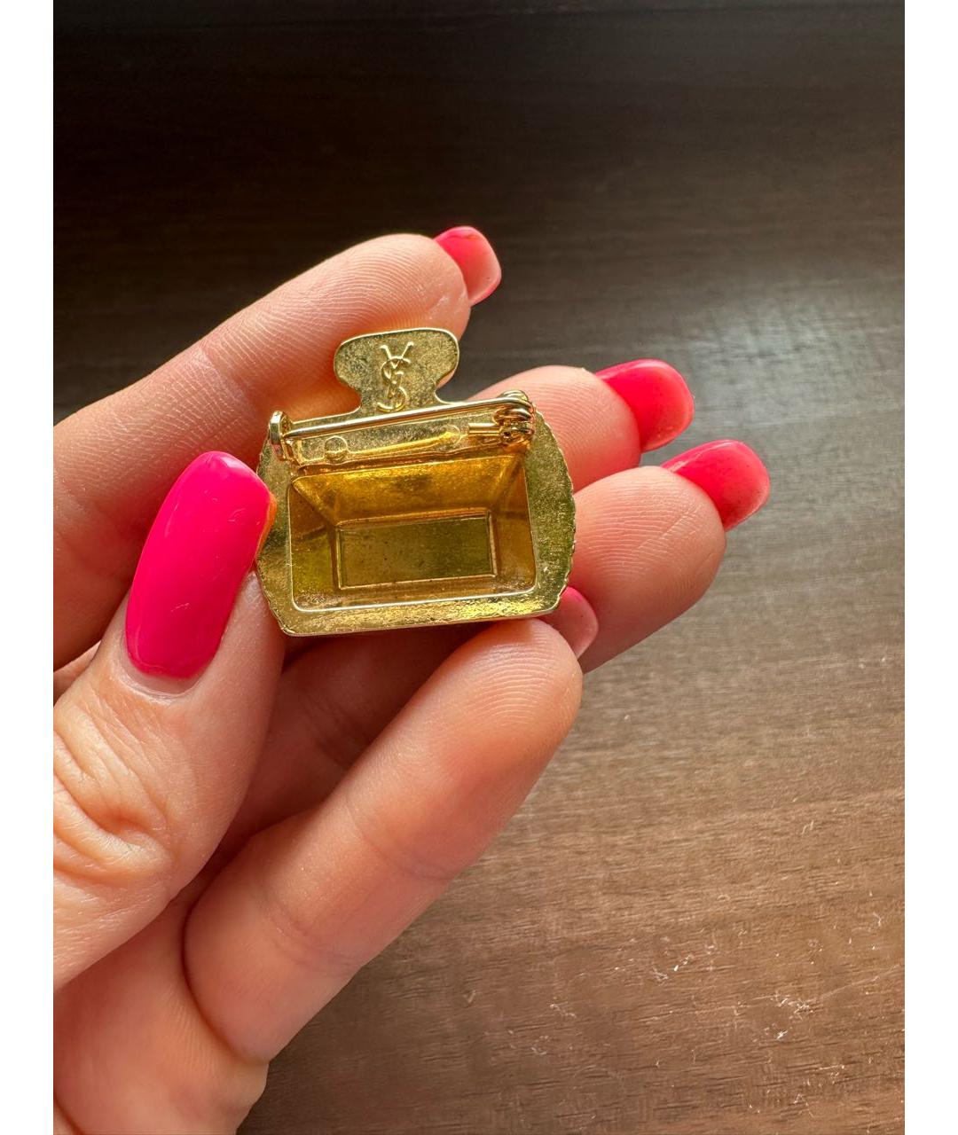 YVES SAINT LAURENT VINTAGE Золотая металлическая булавка / брошь, фото 3