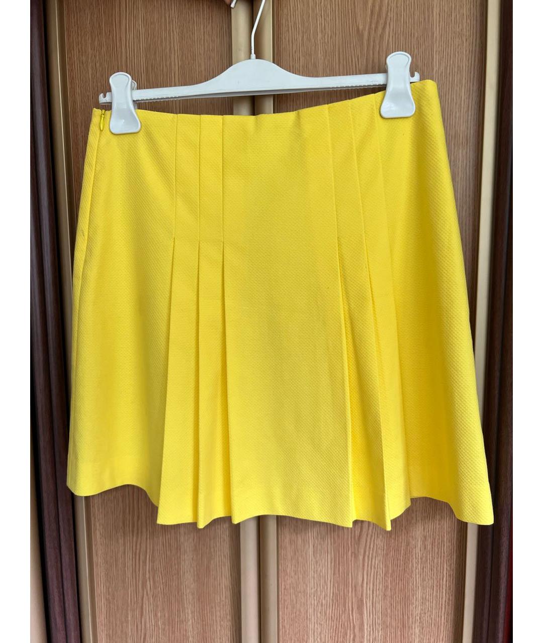 BLUGIRL Желтая хлопковая юбка мини, фото 2