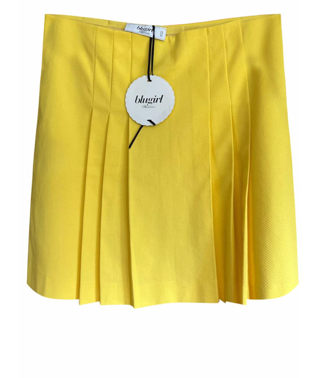 BLUGIRL Желтая хлопковая юбка мини, фото 1