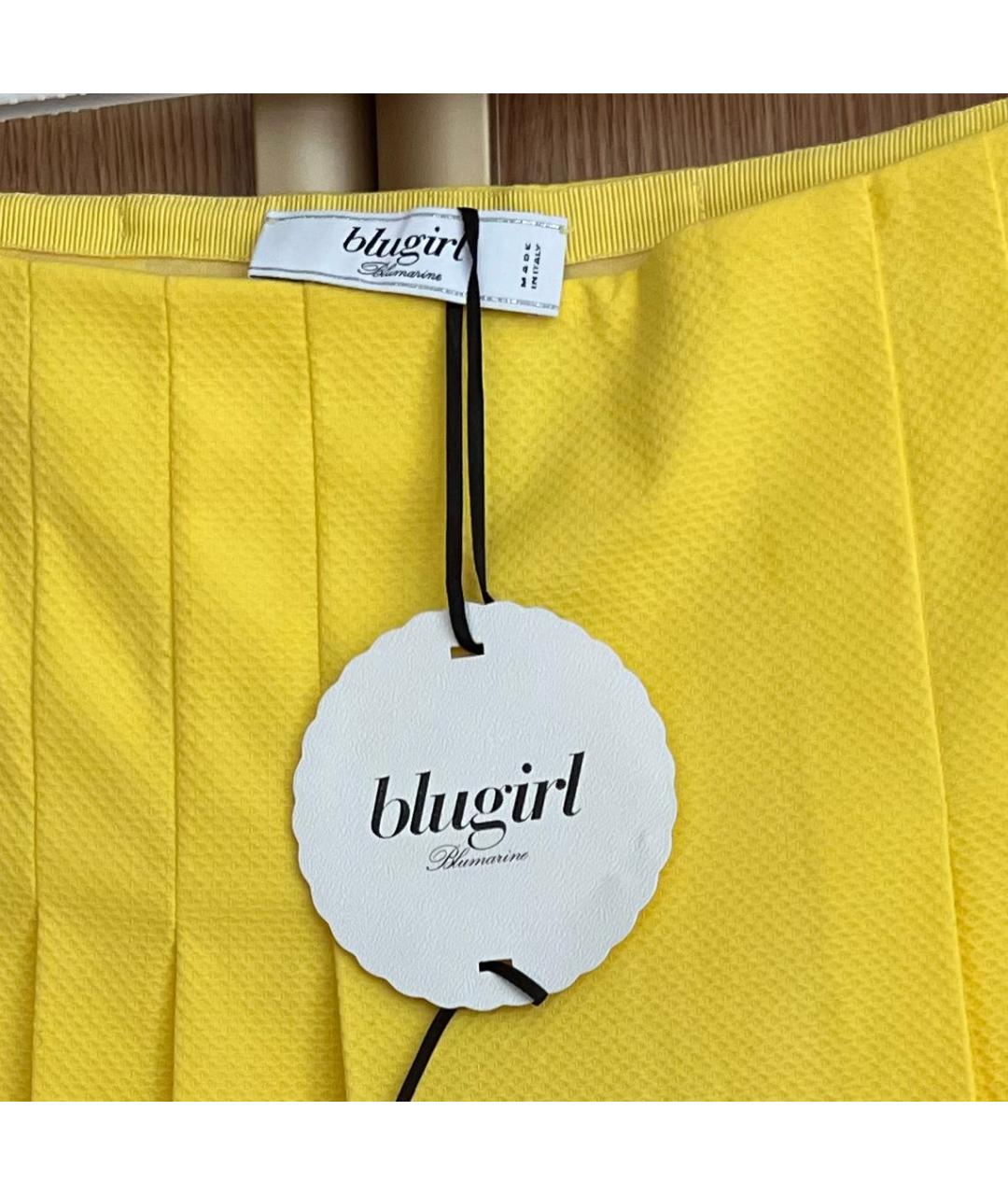 BLUGIRL Желтая хлопковая юбка мини, фото 3