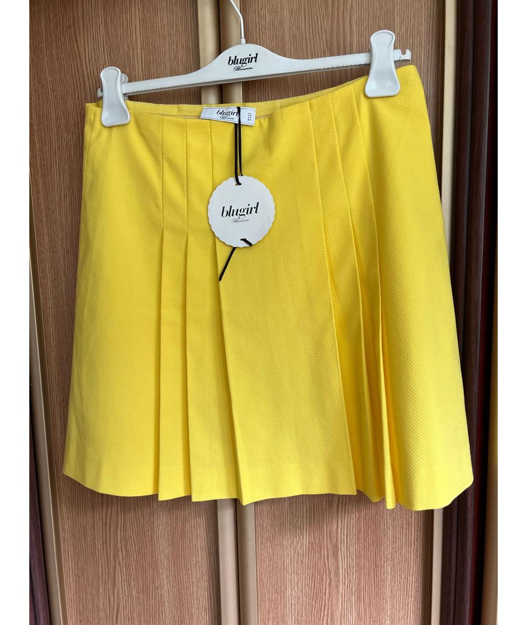 BLUGIRL Желтая хлопковая юбка мини, фото 7