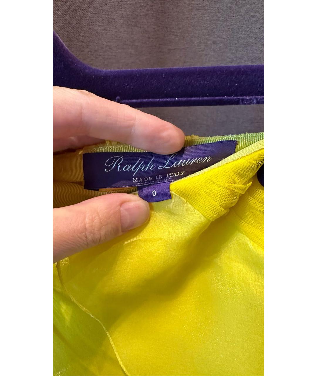 RALPH LAUREN COLLECTION Желтая шелковая юбка макси, фото 3