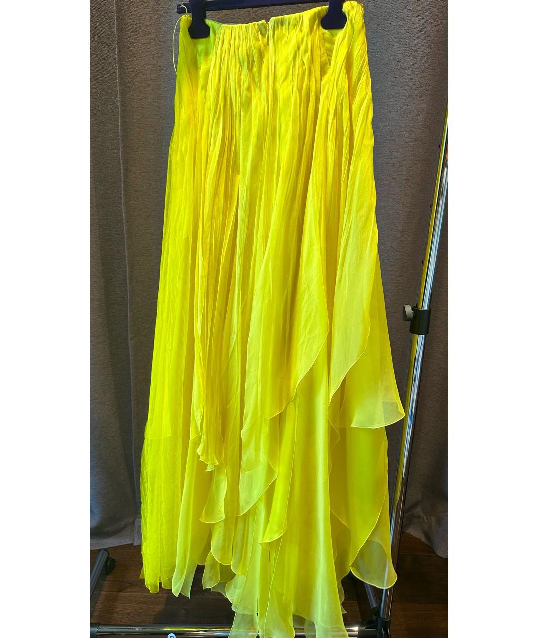 RALPH LAUREN COLLECTION Желтая шелковая юбка макси, фото 2