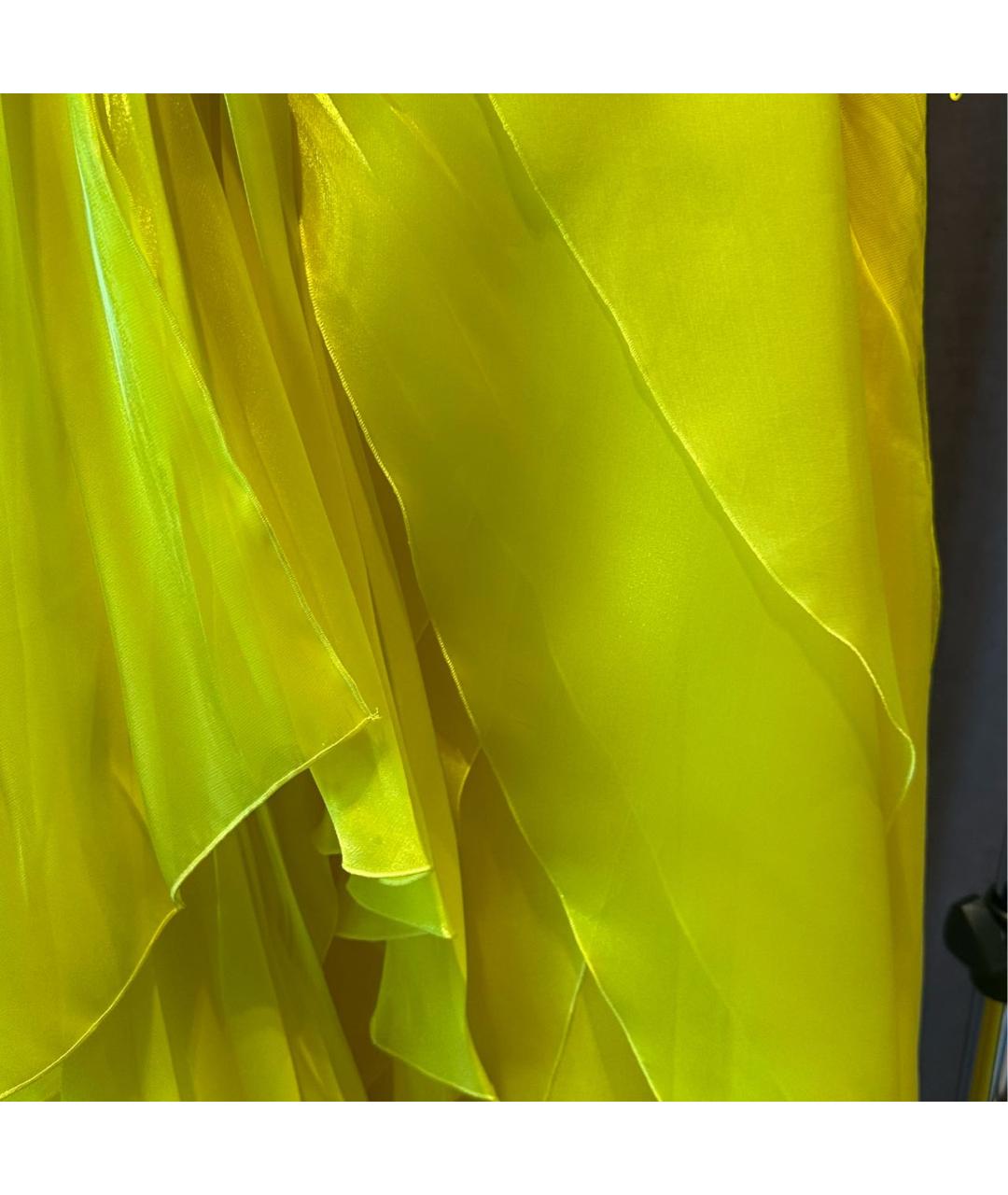 RALPH LAUREN COLLECTION Желтая шелковая юбка макси, фото 4