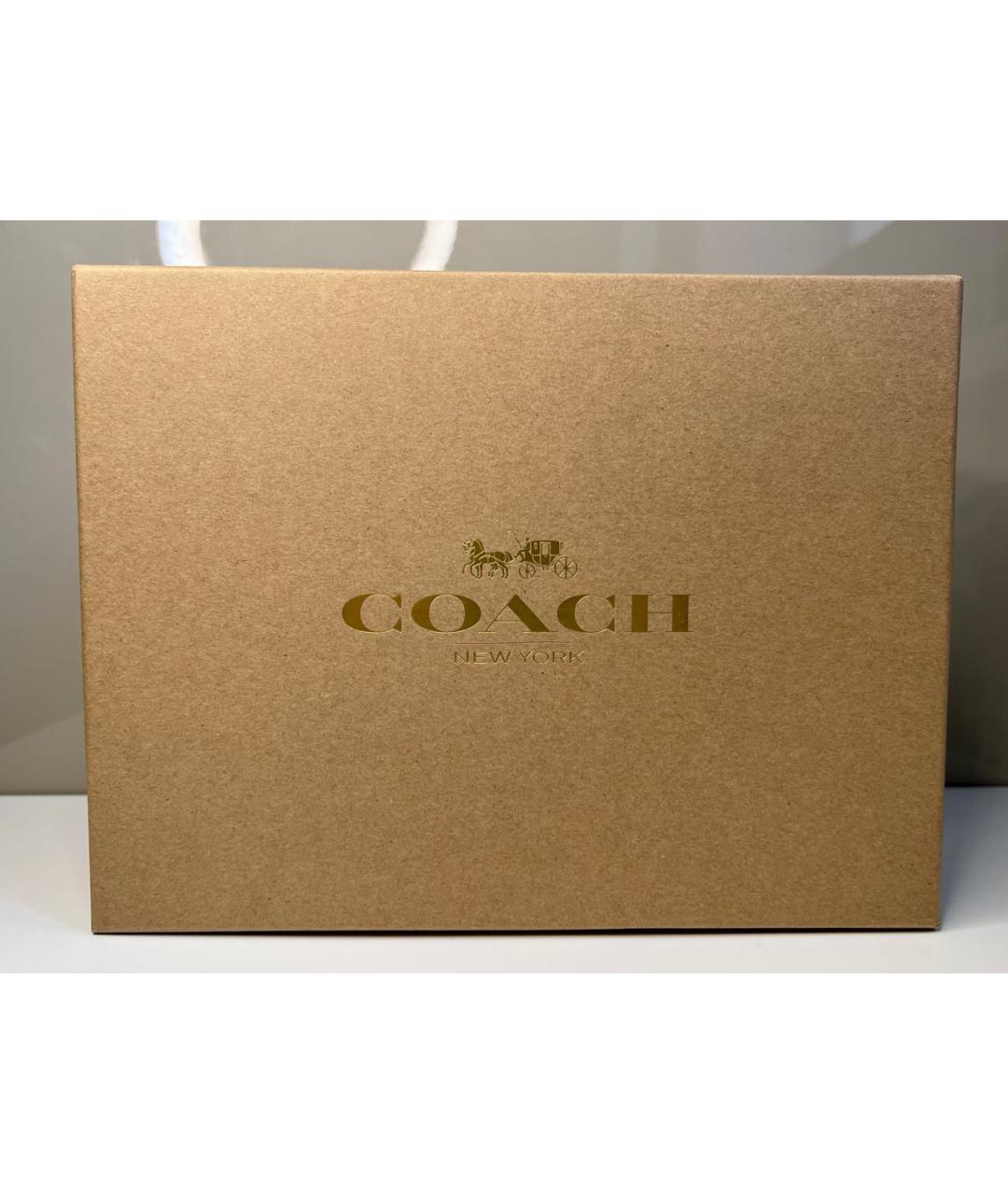 COACH Белая кожаная сумка с короткими ручками, фото 5