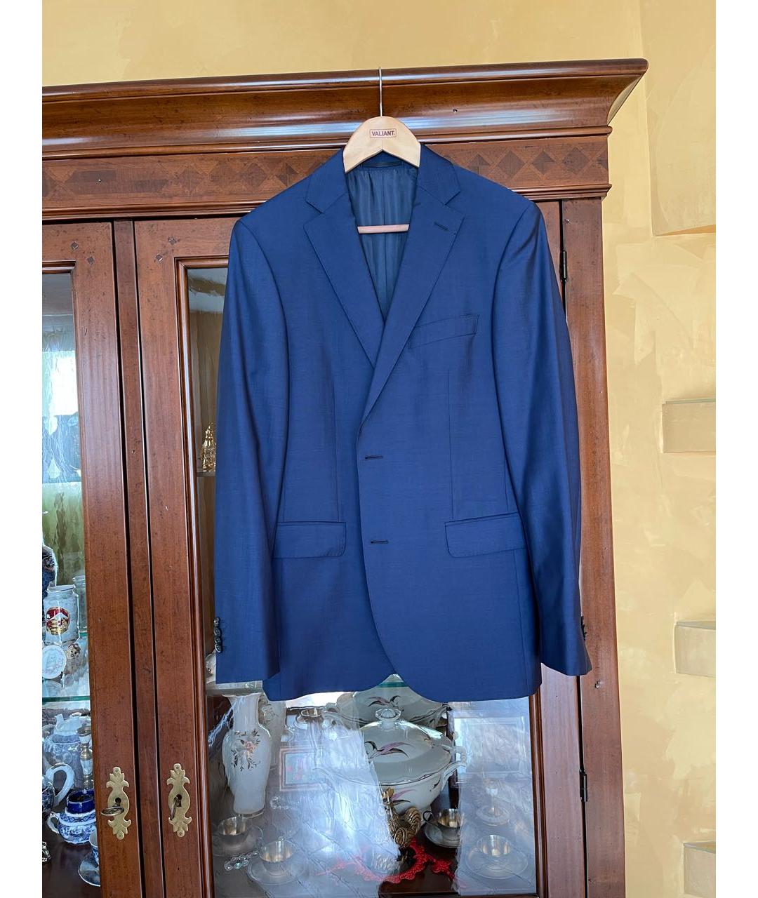 EDUARD DRESSLER Синий шерстяной жакет/пиджак, фото 6