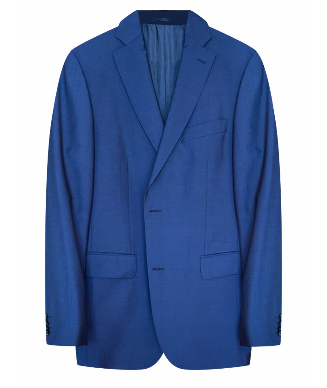 EDUARD DRESSLER Синий шерстяной жакет/пиджак, фото 1