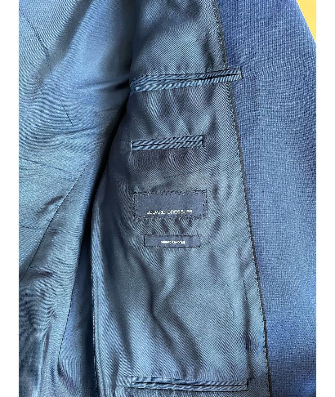 EDUARD DRESSLER Синий шерстяной жакет/пиджак, фото 3