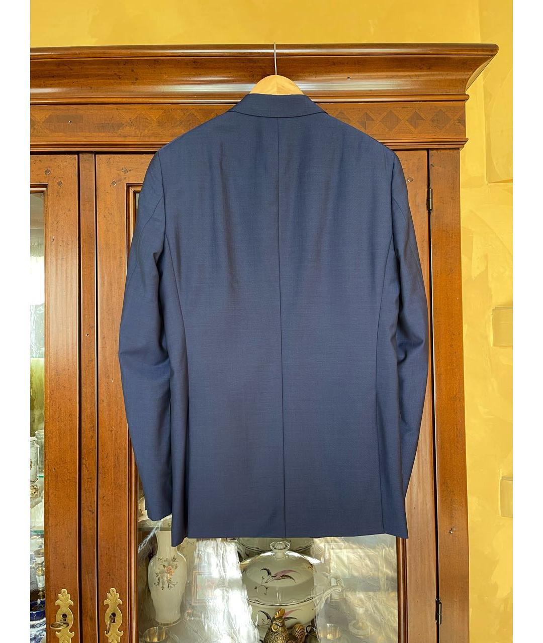 EDUARD DRESSLER Синий шерстяной жакет/пиджак, фото 2