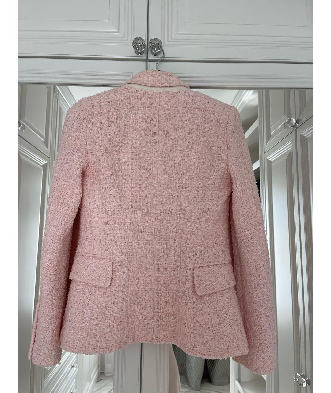 BALMAIN Розовый твидовый жакет/пиджак, фото 3