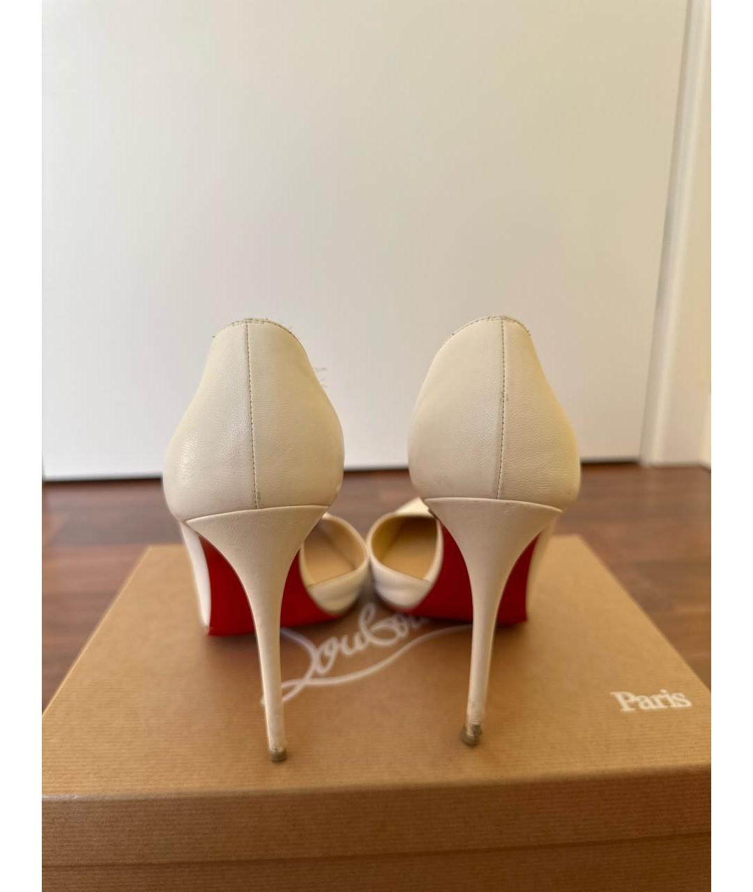 CHRISTIAN LOUBOUTIN Белые кожаные туфли, фото 4