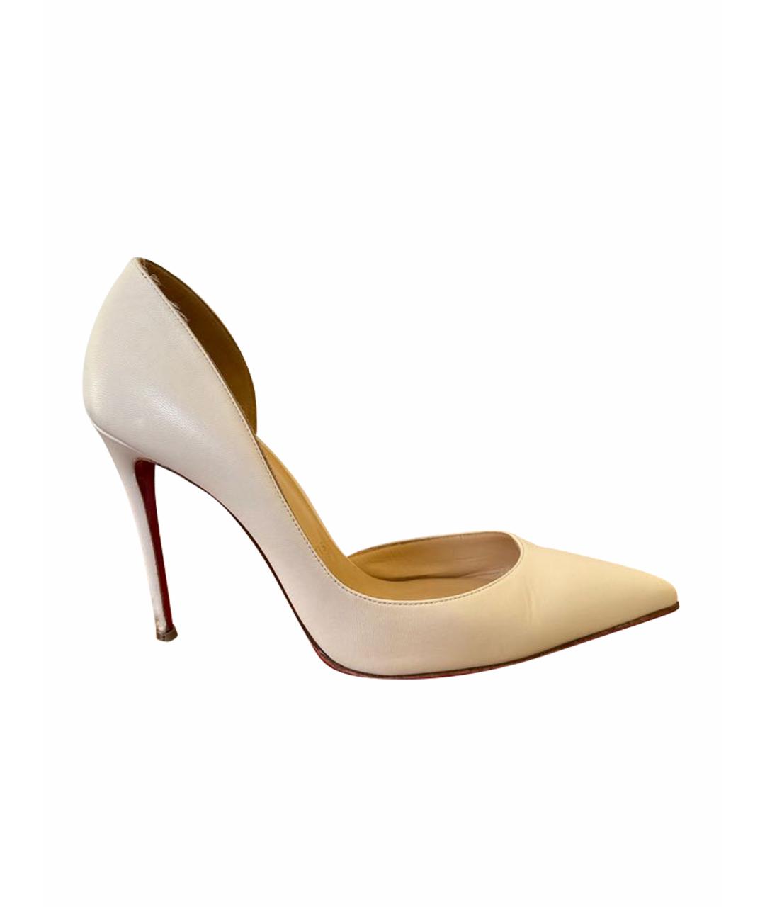 CHRISTIAN LOUBOUTIN Белые кожаные туфли, фото 1