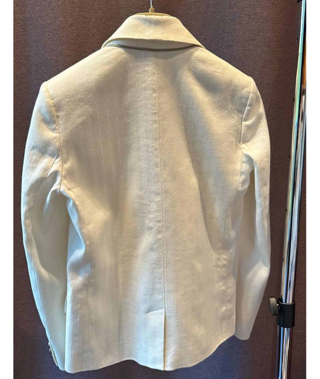 BRUNELLO CUCINELLI Белый хлопковый жакет/пиджак, фото 3