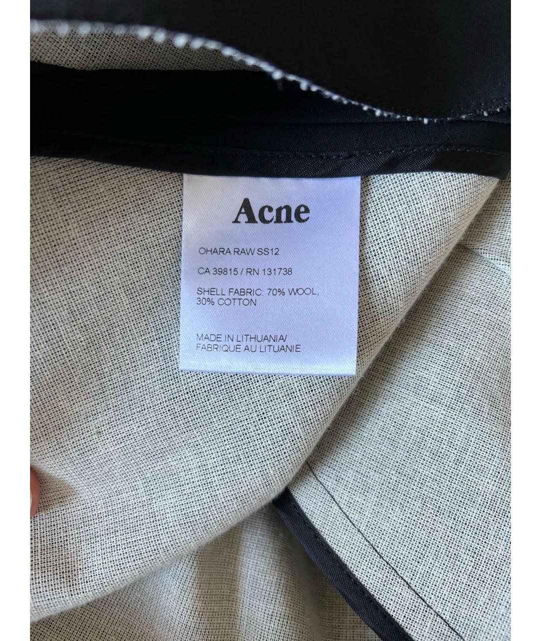 ACNE STUDIOS Черная шерстяная юбка миди, фото 5