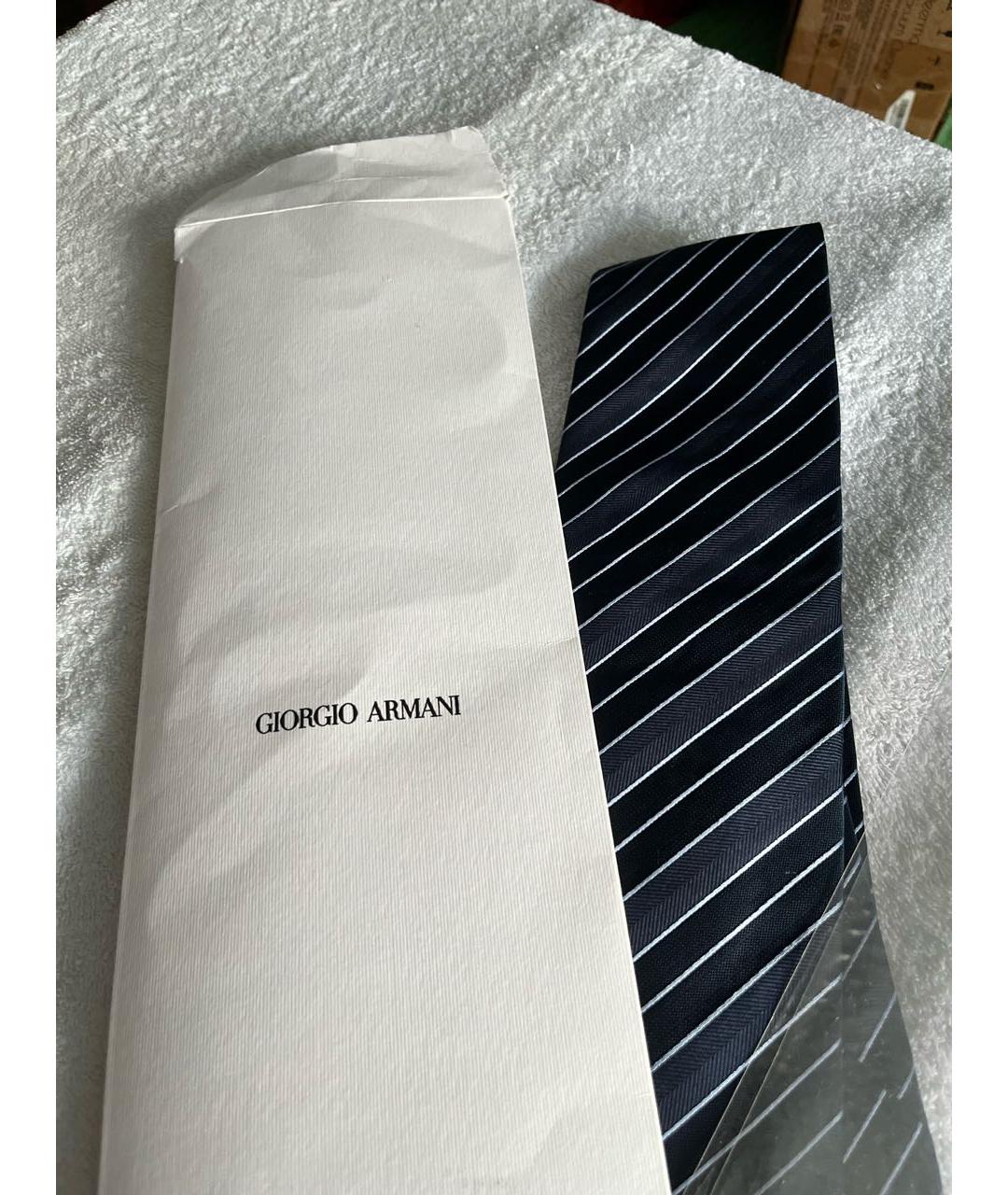 GIORGIO ARMANI Темно-синий шелковый галстук, фото 6