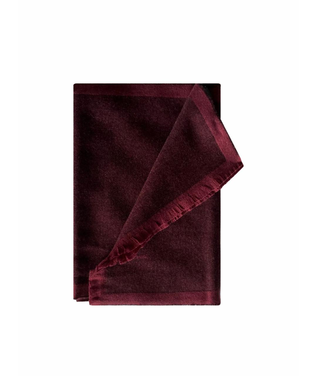 BVLGARI Бордовый кашемировый шарф, фото 1