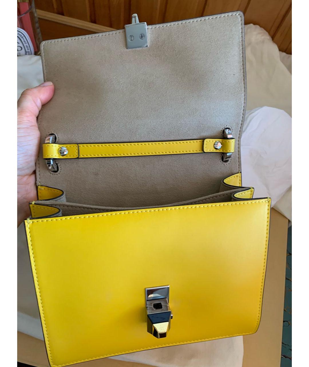FENDI Желтая кожаная сумка через плечо, фото 8