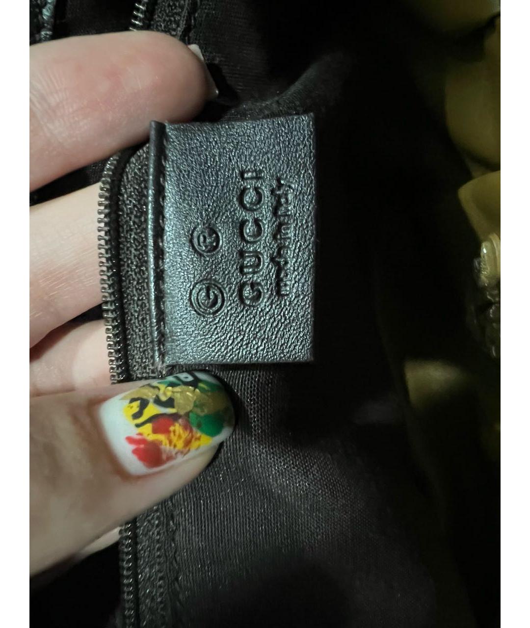 GUCCI Коричневая кожаная сумка тоут, фото 6
