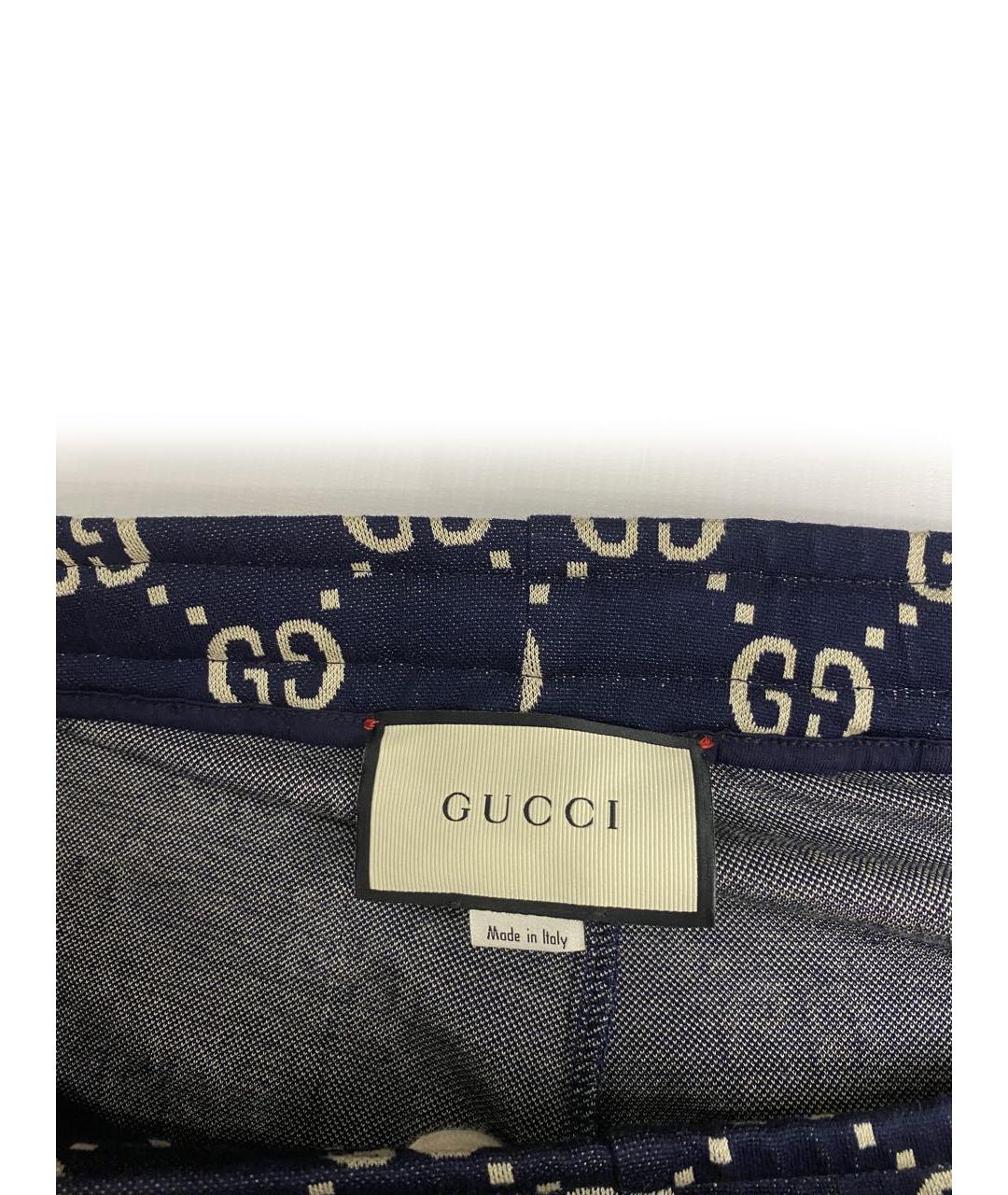 GUCCI Темно-синие хлопковые повседневные брюки, фото 5