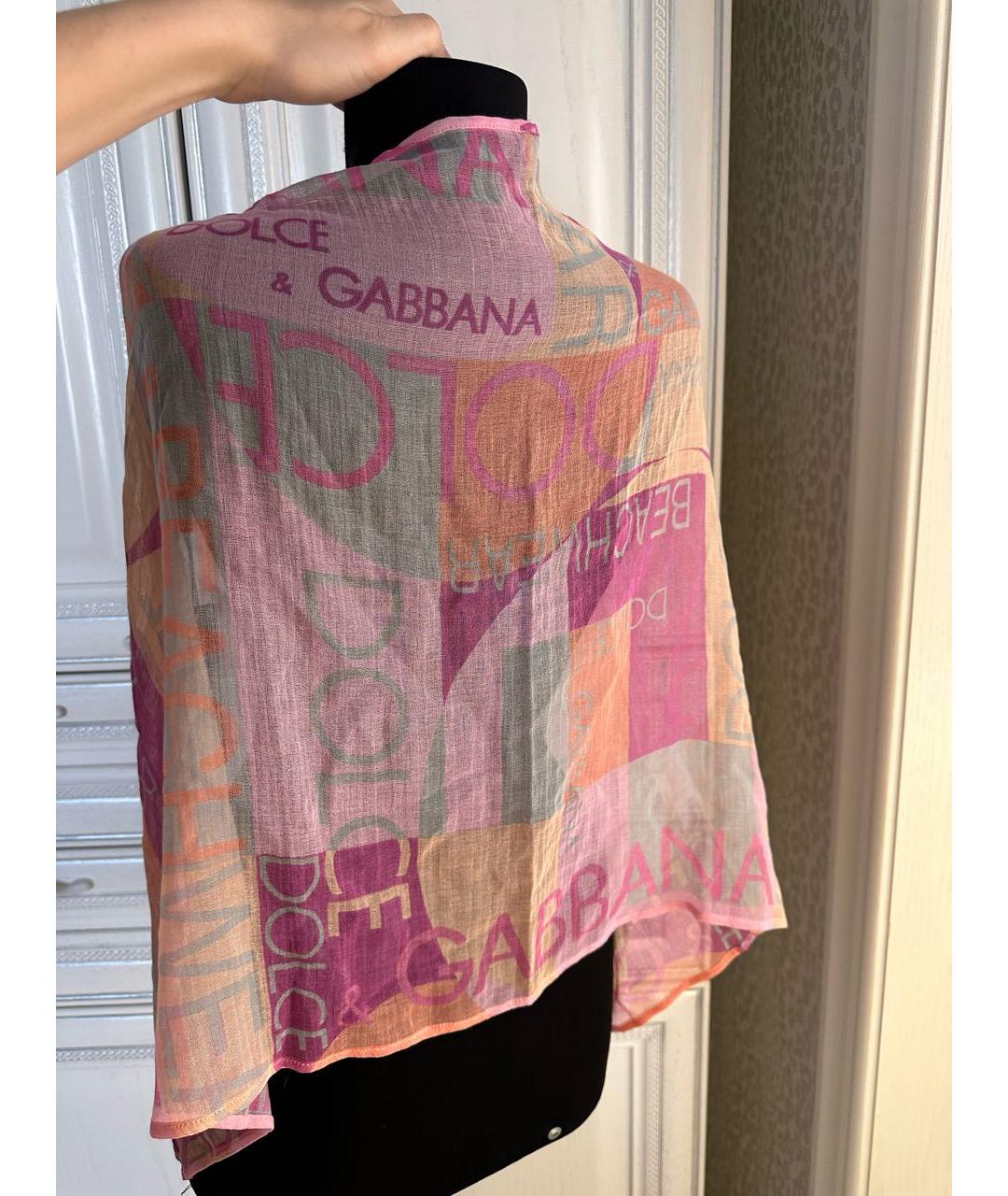 DOLCE&GABBANA Розовое хлопковое парео, фото 4