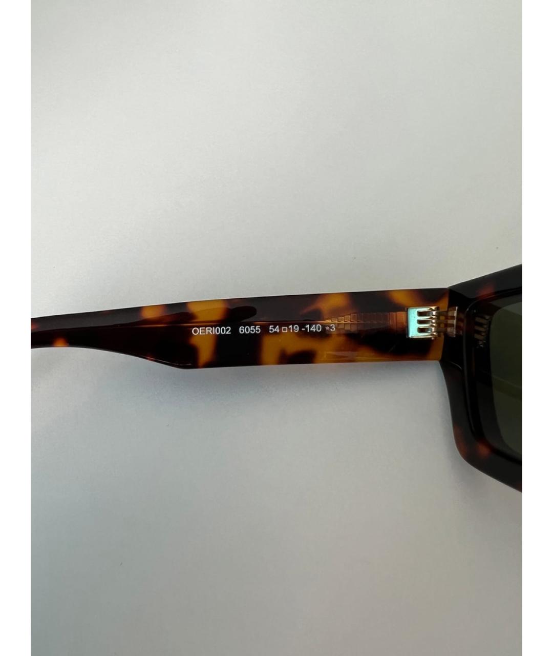 OFF-WHITE Коричневые пластиковые солнцезащитные очки, фото 6