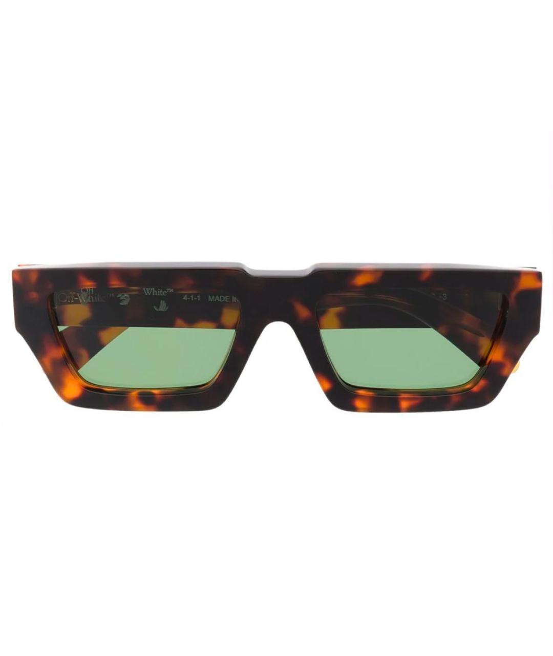 OFF-WHITE Коричневые пластиковые солнцезащитные очки, фото 1