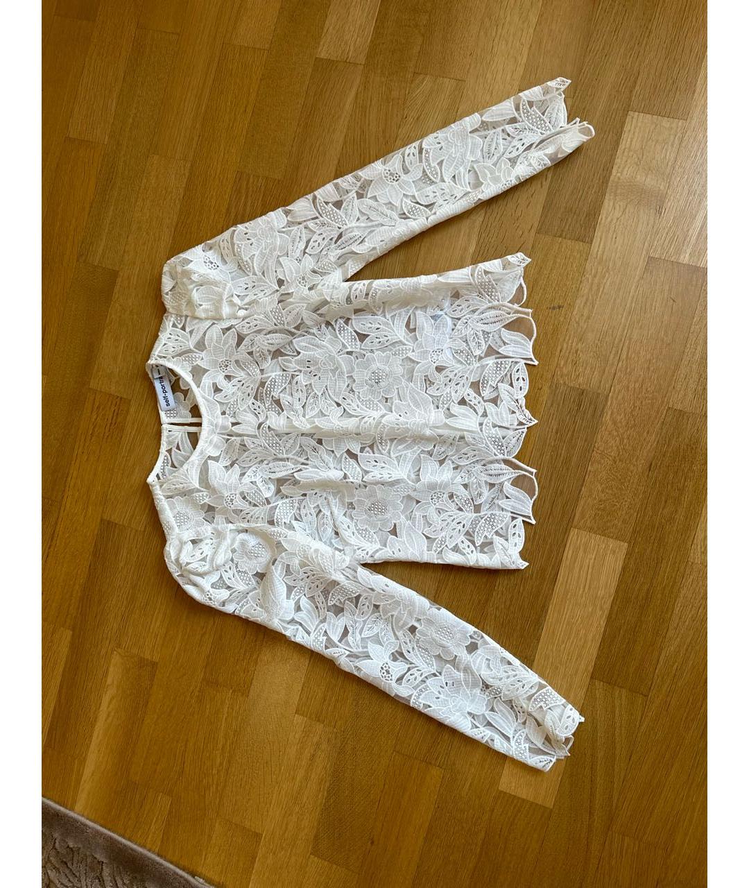 SELF-PORTRAIT Белая полиамидовая блузы, фото 6